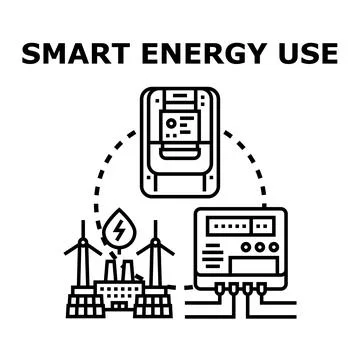 Smart energy use optimization and sustainable power grid Illustration