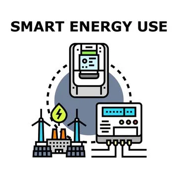 Smart energy use optimization and sustainable power grid Illustration