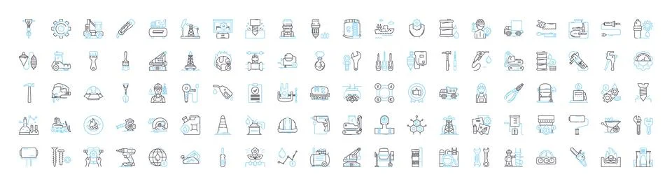 Smart engineering vector line icons set. engineer, smart, engineering Illustrazione stock