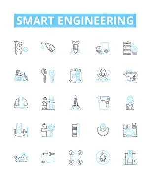 Smart engineering vector line icons set. engineer, smart, engineering Stockillustratie