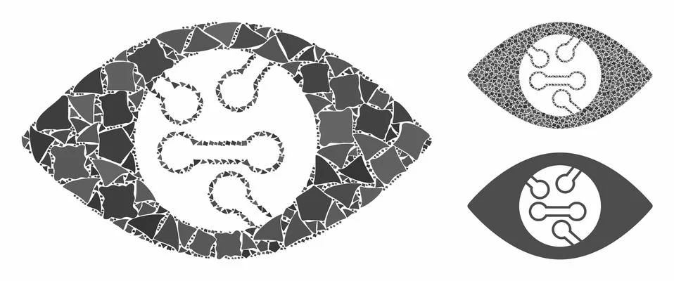 Smart eye lens Composition Icon of Trembly Items Stock Illustration