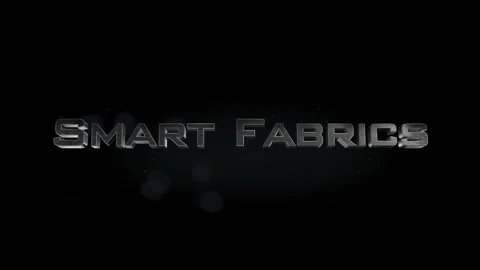 Smart Fabrics title metal text on black alpha channel background Stock Footage 296221180