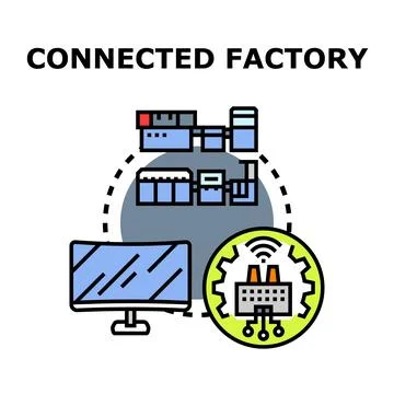 Smart factory automation computing and industrial manufacturing process Stock Illustration