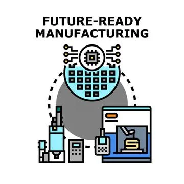 Smart factory automation manufacturing process concept Stock Illustration