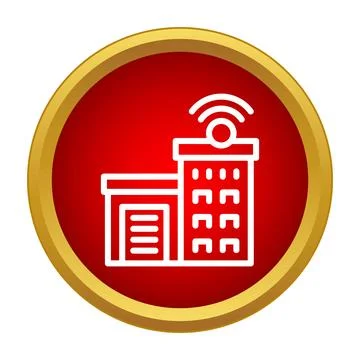 Smart factory building icon representing industrial automation iot Illustrazione stock