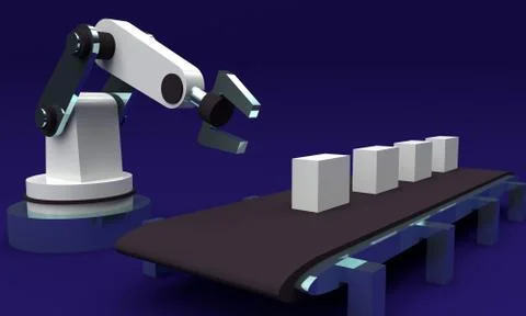 Smart factory concept. 3d rendering Stock Illustration