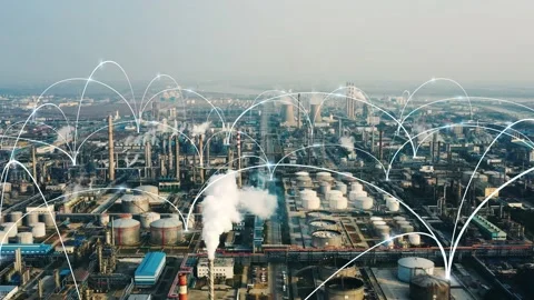 Smart factory concept. Communication network. INDUSTRY4.0 스톡 동영상 147113554