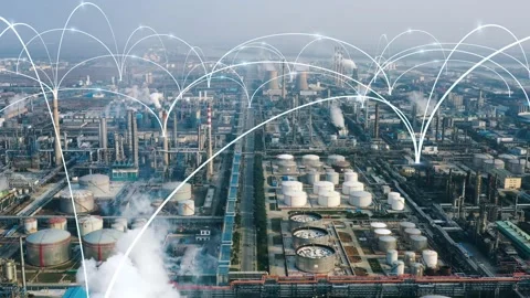 Smart factory concept. Communication network. INDUSTRY4.0 Vidéo 147113564