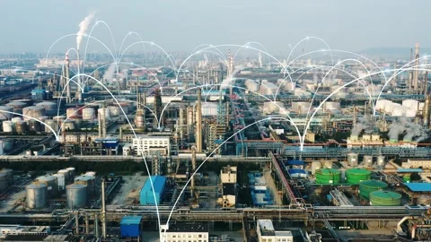 Smart factory concept. Communication network. INDUSTRY4.0 스톡 동영상 147113619