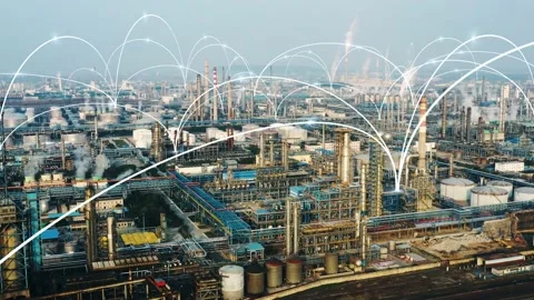 Smart factory concept. Communication network. INDUSTRY4.0 Vídeos de archivo 147113640