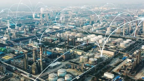 Smart factory concept. Communication network. INDUSTRY4.0 库存影片 147113691