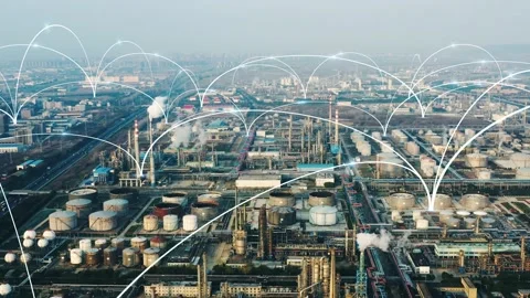 Smart factory concept. Communication network. INDUSTRY4.0 動画素材 147113760
