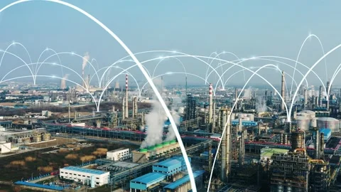 Smart factory concept. Communication network. INDUSTRY4.0 Stock-Footage 147113861