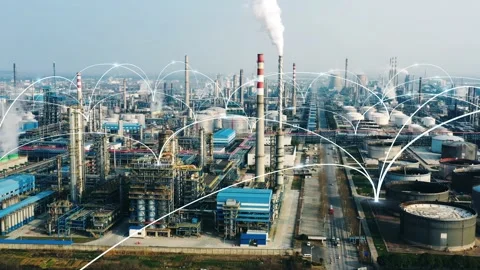 Smart factory concept. Communication network. INDUSTRY4.0 Stock Footage 147113875