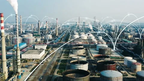 Smart factory concept. Communication network. INDUSTRY4.0 스톡 동영상 147113886