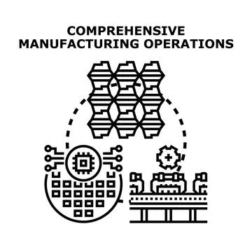 Smart factory developing integrated manufacturing processes Illustrazione stock
