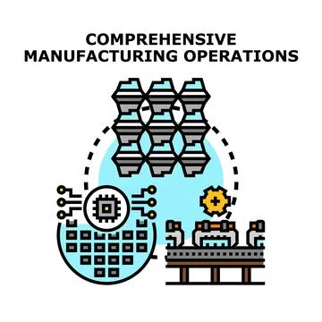 Smart factory developing integrated manufacturing processes Stock Illustration