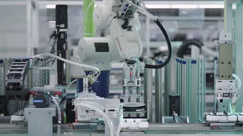 Smart Factory Electronic Component Production 4K Stock Footage 340063322