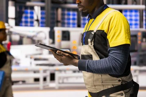 Smart Factory Engineer Enhancing Autonomous Production Systems Stock Photos