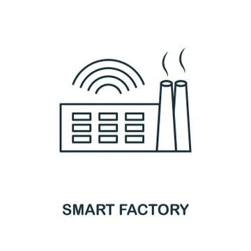 Smart Factory icon. Thin line style industry 4.0 icons collection. UI and UX Stock Illustration