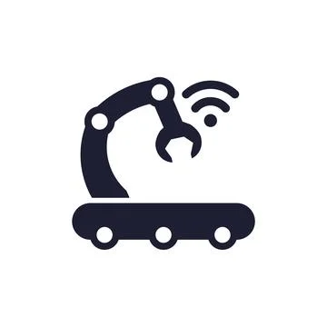 Smart factory icon on white Stock Illustration