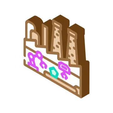 Smart factory industry 4 isometric icon vector illustration Stock Illustration
