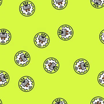 Smart factory industry 5 vector seamless pattern イラスト素材