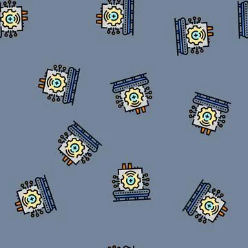 Smart factory industry vector seamless pattern イラスト素材