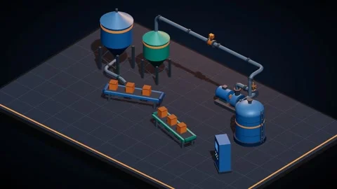 Smart factory logistics conveyor dark blue animation Stock Footage 339333752