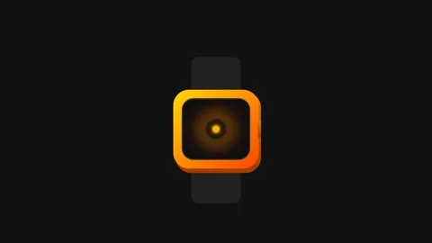 Smart Fall Detection Watch Icon with Amber Orange Gradient and Rippling Pul.. Видео 346130752