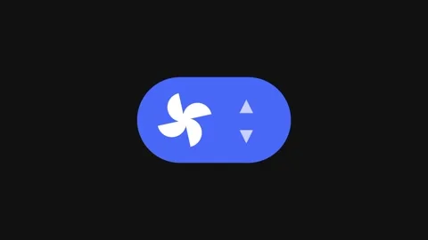 Smart Fan Control Toggle Button UI Stock Footage 335576673