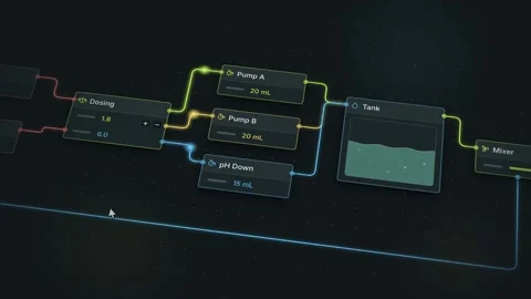 Smart Farm Auto Dosing Control UI Modern AgriTech Dashboard Automated Stock Footage 346350833