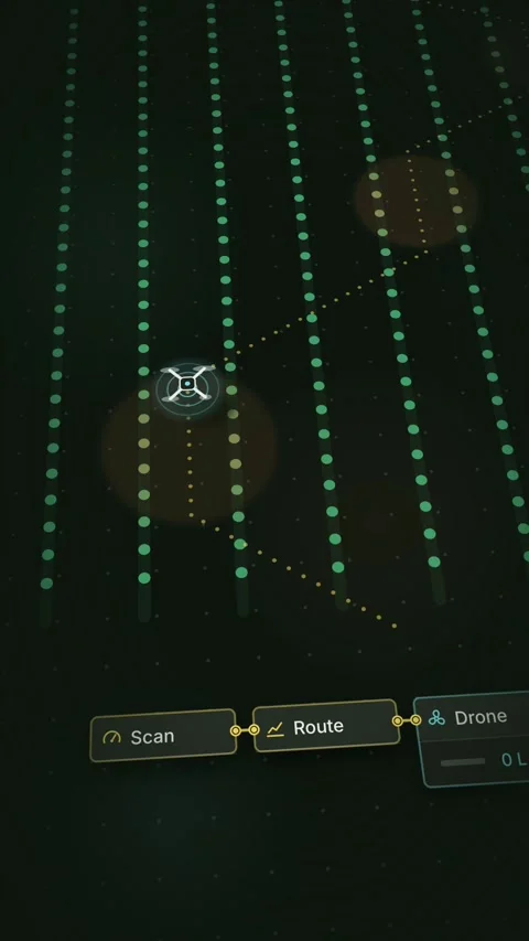 Smart Farm Drone UI Panel Agricultural IoT Dashboard Vertical Infographic Stock-Footage 346350894