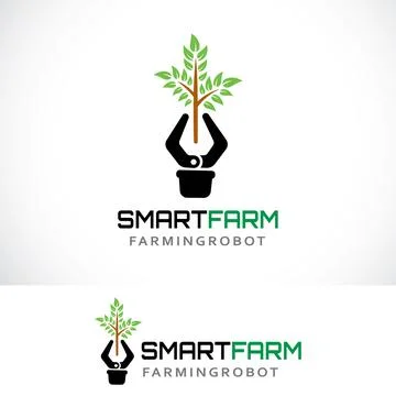 Smart farm logo design template Stock Illustration