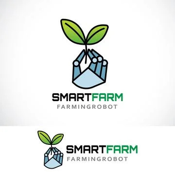 Smart farm logo design template Stock-Illustration