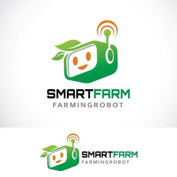 Smart farm logo design template Stock Illustration