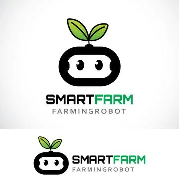 Smart farm logo design template Stock Illustration