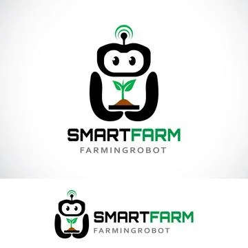 Smart farm logo design template Stock Illustration
