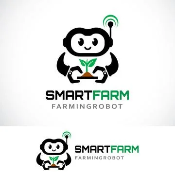 Smart farm logo design template Stock Illustration