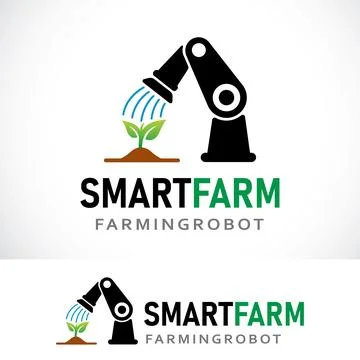 Smart farm logo design template Stock Illustration