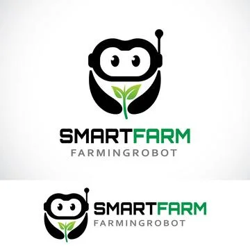 Smart farm logo design template Stock Illustration