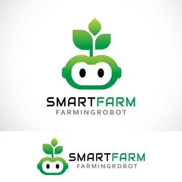 Smart farm logo design template Stock Illustration