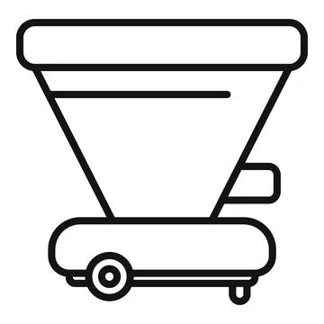 Smart farm machine seeding new crops on field icon Stock Illustration