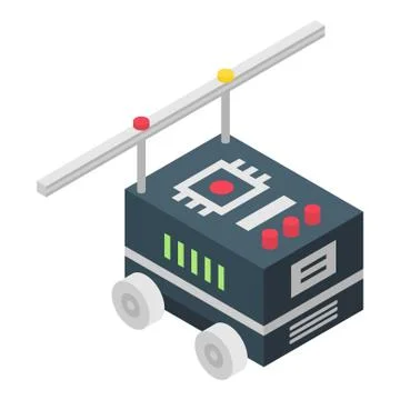Smart farm robot icon, isometric style Stock Illustration