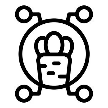 Smart farm sensor collecting data from plant icon Stock Illustration