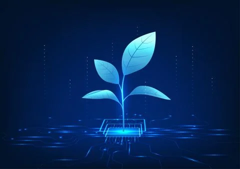 Smart Farm Technology, AI-powered Plants, Showcase Green Technology Innovat.. Stockillustratie