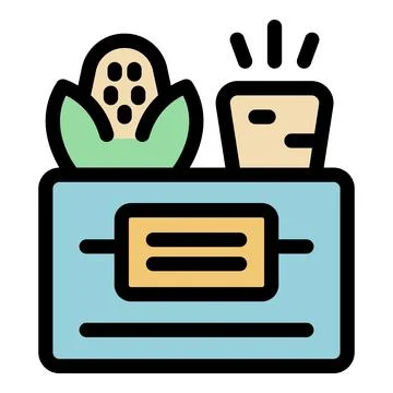 Smart farm technology managing corn and bread production 스톡 일러스트