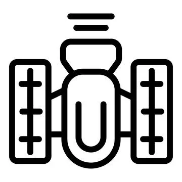 Smart farm tractor using gps navigation system icon Stock Illustration
