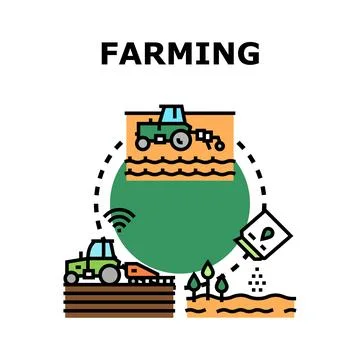 Smart farming combining technology and agricultural processes Stock Illustration