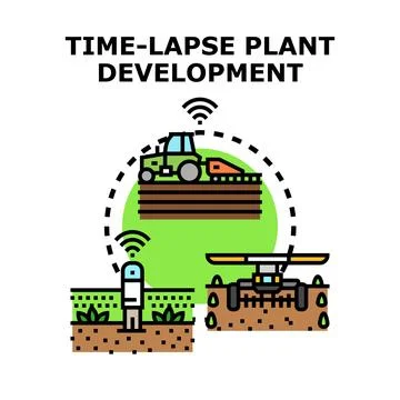 Smart farming concept developing plant agriculture technology Stock Illustration